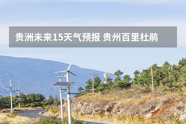 贵洲未来15天气预报 贵州百里杜鹃天气15天查询